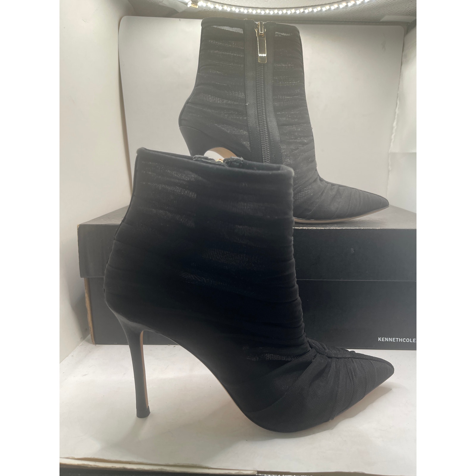 L'agenc Women's Black Noemie Satin Bootie Size 6